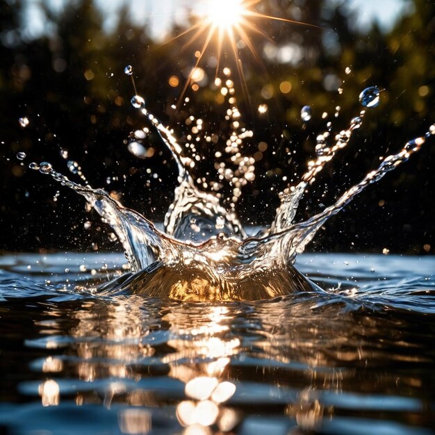 Foto salpicaduras de agua limpias aguas claras fondo llano