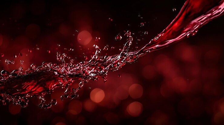 salpicaduras de agua con líquido rojo que es rojo