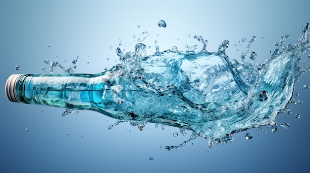 Las salpicaduras de agua en la planta de generación de agua