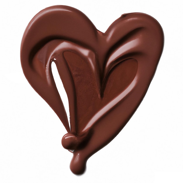 Las salpicaduras de chocolate en forma de corazón