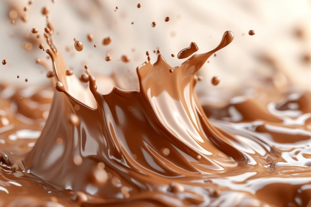 salpicaduras de chocolate con leche el concepto de dulces