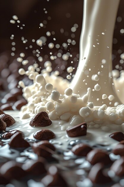 salpicaduras de chocolate con leche el concepto de dulces