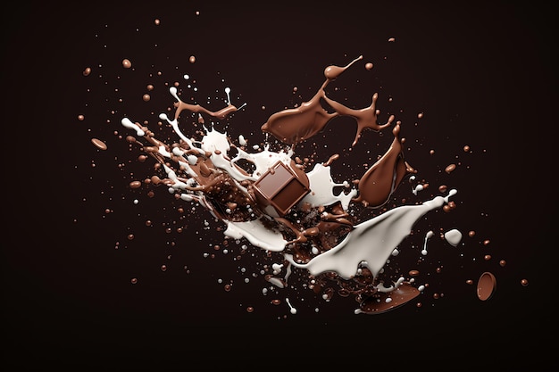 Las salpicaduras de chocolate salpican el efecto del juego vfx