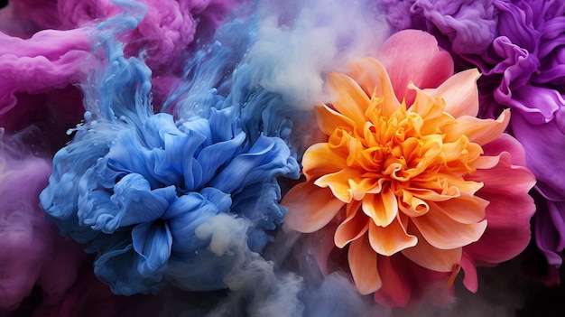 Foto salpicaduras de flores coloridas
