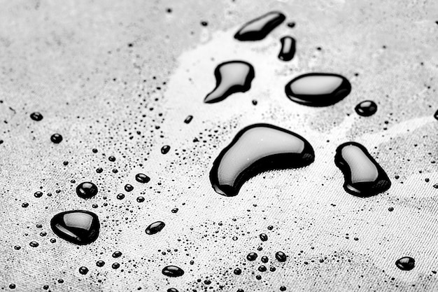 Foto salpicaduras de gotas de agua en el piso negro