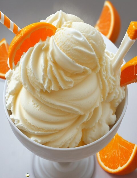 Salpicaduras de helado de naranja