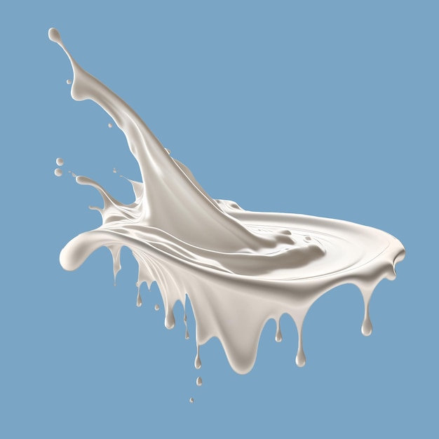 Salpicaduras de leche aisladas en blanco.