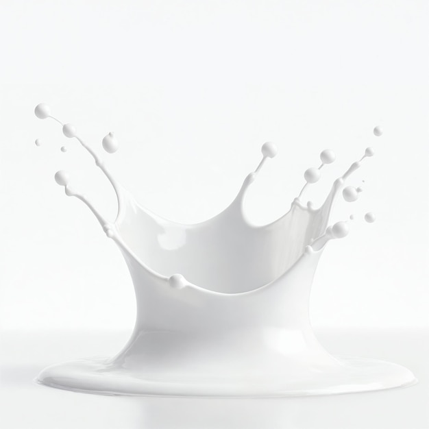 Salpicaduras de leche en blanco