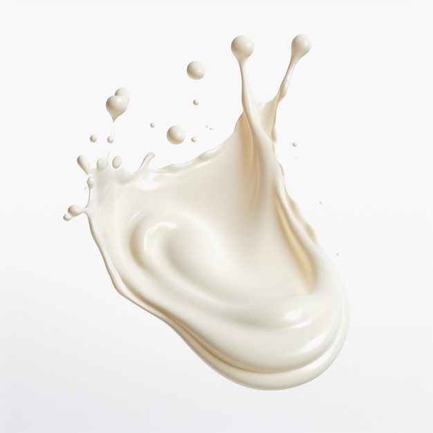 Foto salpicaduras de leche o crema aisladas sobre un fondo blanco