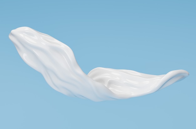 Salpicaduras de leche o yogur, salpicaduras blancas, render 3d.