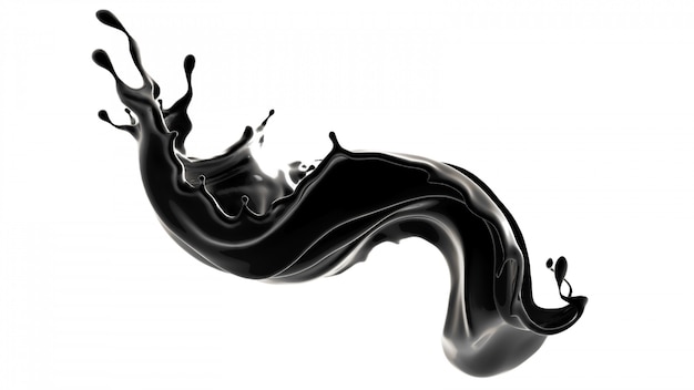 Foto salpicaduras de líquido negro.