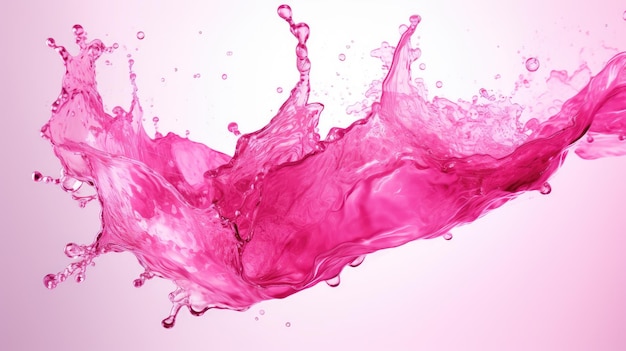Foto salpicaduras de líquidos de colores pastel gruesos aislados sobre un fondo rosado