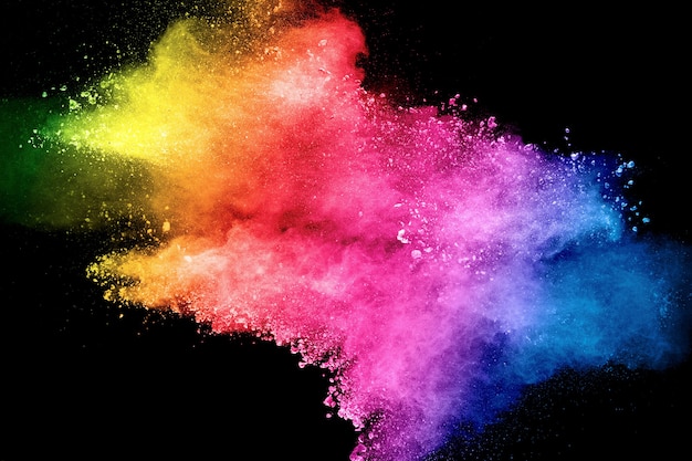 Salpicaduras de partículas de polvo de color pastel