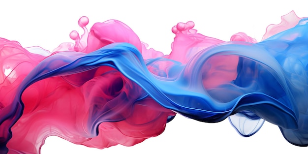 Salpicaduras de pintura abstracta de pintura azul y rosa acuarela salpicaduras elemento para el diseño aislado en fondo blanco y transparente ai generar