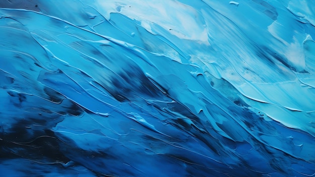 Las salpicaduras de pintura de color azul en el lienzo los colores azul blanco y azul pintura interior