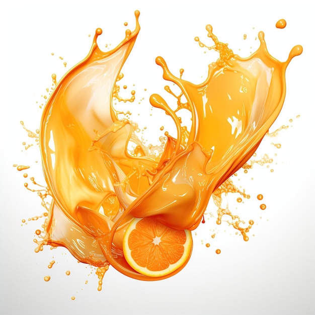 Foto salpicaduras de pintura naranja fresca