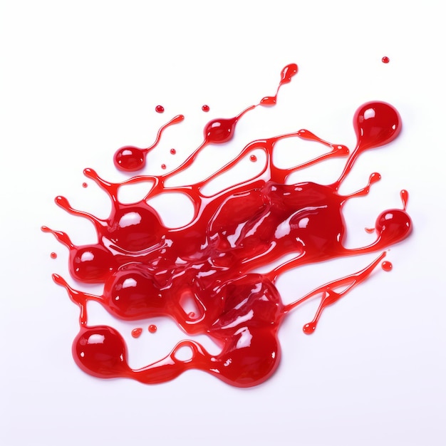Salpicaduras de pintura roja aisladas sobre fondo blanco ilustración 3d