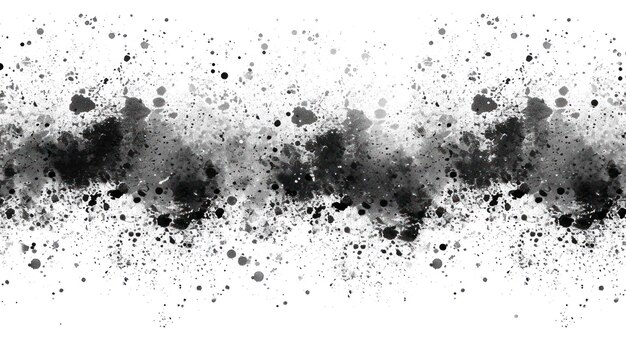 Salpicaduras de tinta negra abstracta sobre fondo blanco adecuadas para elementos o texturas de diseño gráfico