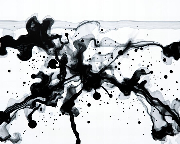 Las salpicaduras de tinta que forman un efecto explosivo dinámico