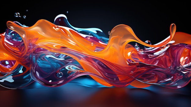 Salpicaduras vibrantes de líquido colorido en movimiento dinámico abstracto