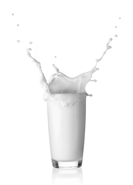 Salpicar en un vaso de leche