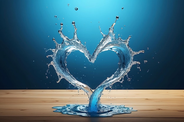 Salpico de água em forma de coração