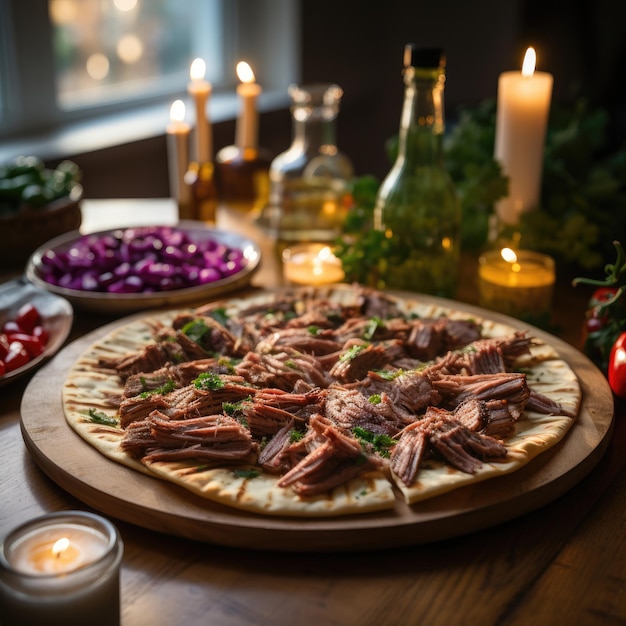 Salpicon Zerkleinertes Rind- oder Schweinefleisch, gekocht mit Zwiebeln, Pfeffer, Tomaten Abendessen