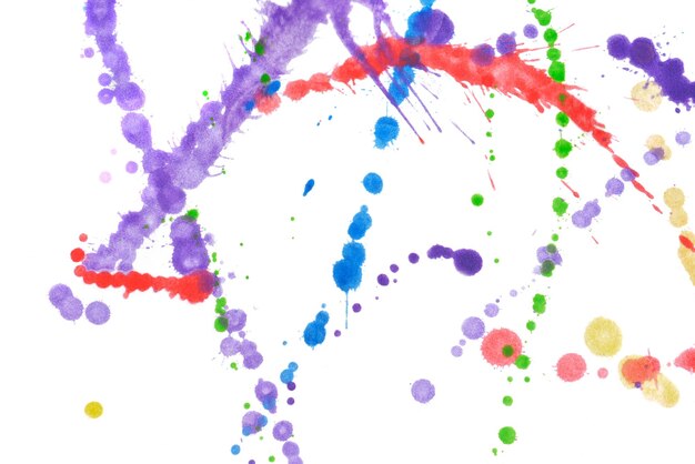 Salpicos coloridos em forma abstrata, isolados no fundo branco