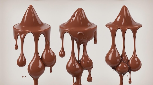 Salpicos de chocolate isolados com pequenas gotas por Generative AI