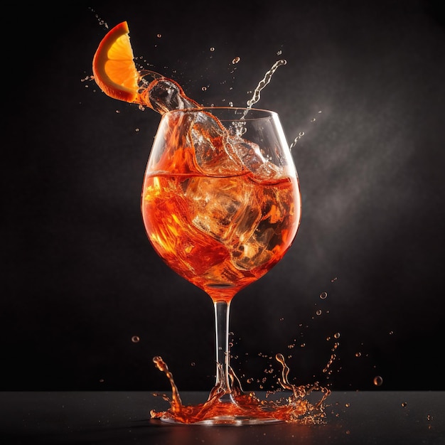 Foto salpicos de coquetel aperol spritz