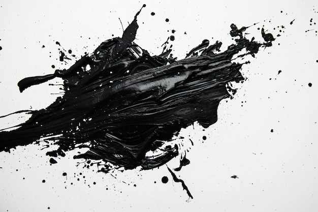 Foto salpicos de tinta preta isolados em fundo branco fundo abstrato para design