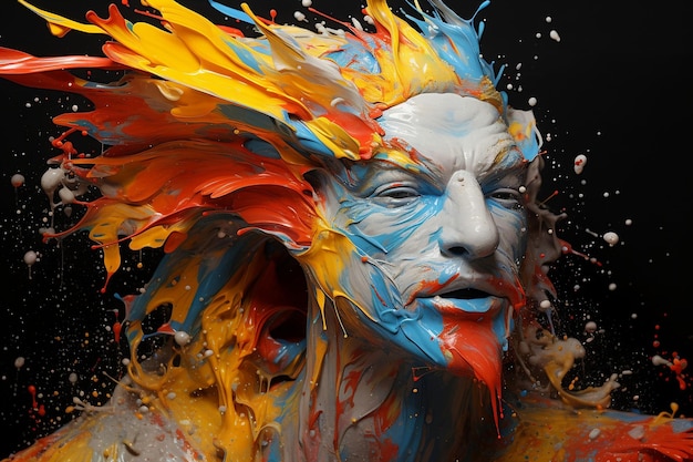 Salpicos de tinta vibrantes criam um efeito artístico Generative Ai