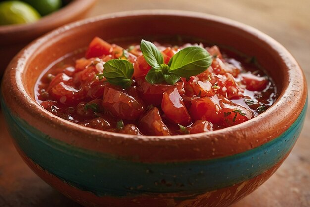 Salsa Fresca en un cuenco de terracota