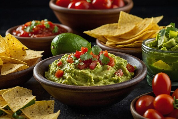 Salsa y guacamole para el aperitivo