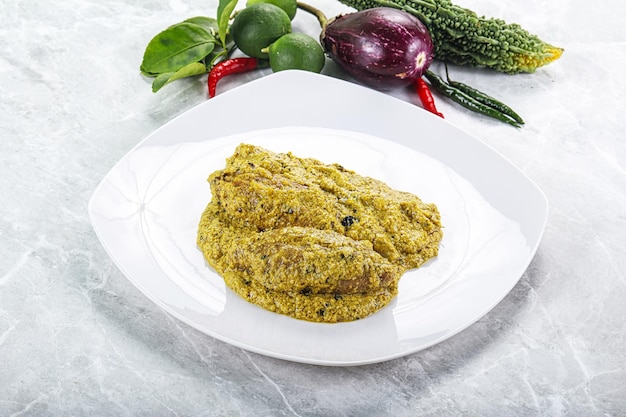 Salsa de masala de carne de cerdo de la cocina india