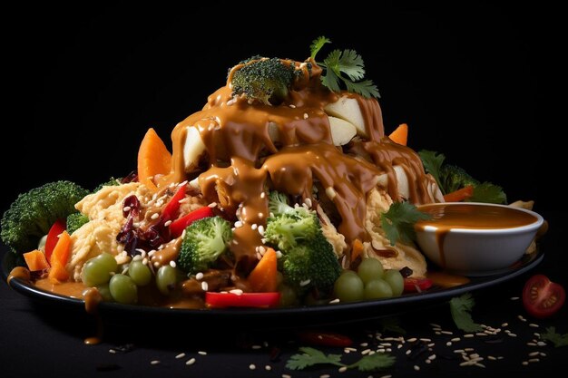 Foto salsa picante de maní gado gado