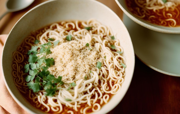 Salsa picante de ramen japonés, comida antigua