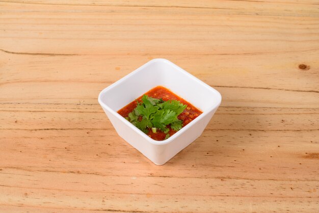 Foto salsa picante tailandesa