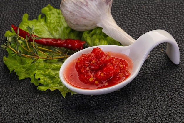 Salsa picante de tomate y ajo