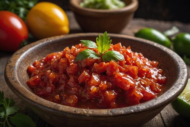 Salsa Roja em uma tigela rústica