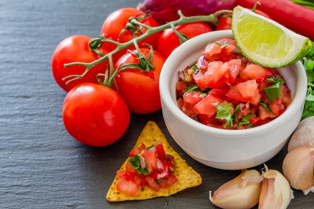 Salsa de salsa e ingredientes