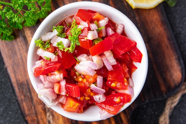 salsa tomate comida tradicional picante refeição fresca comida lanche na mesa copie o espaço comida fundo