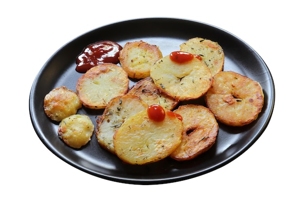 Salsa de tomate y papas fritas crujientes