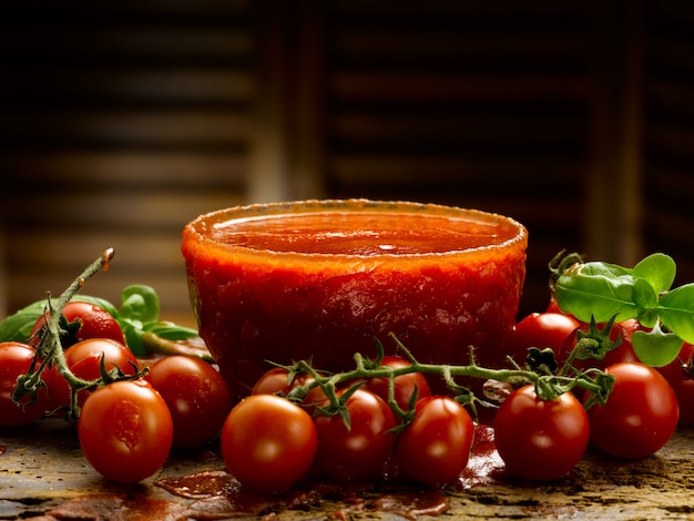 salsa de tomates frescos