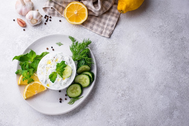 Salsa tradicional griega o aperitivo tzatziki