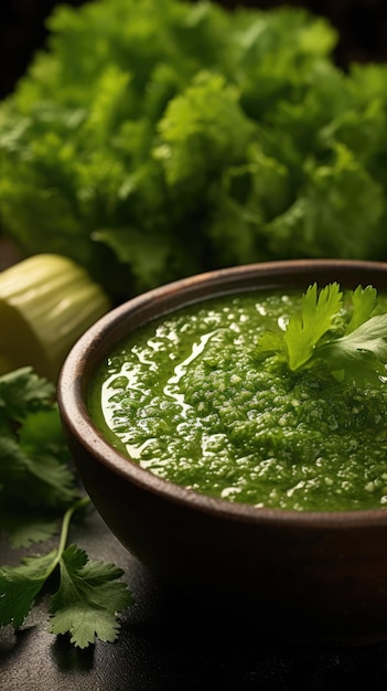 La salsa verde es un tipo de salsa verde picante en la cocina mexicana