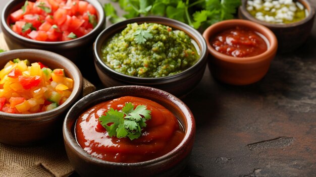 salsas e ingredientes de comida tradicional mexicana Generative Ai