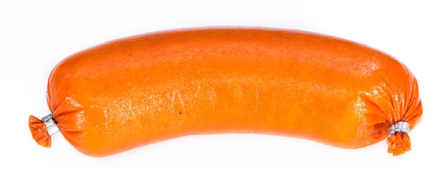 Foto salsicha isolada no branco