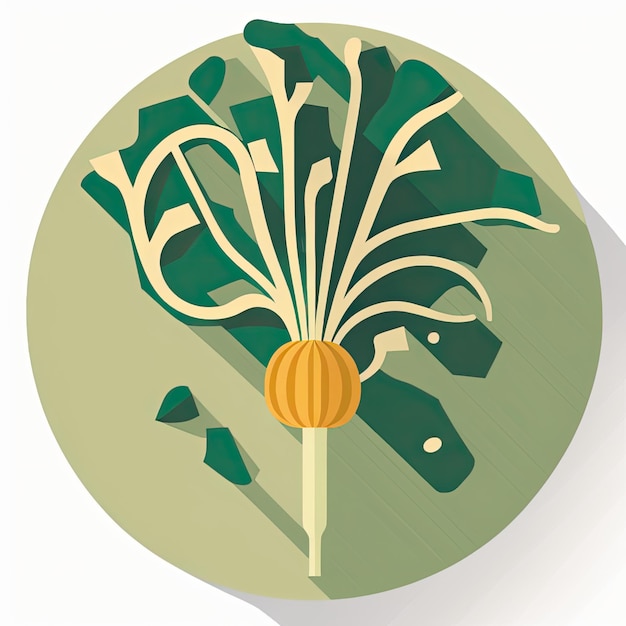 Foto salsify vegetable cute playful flat icon by generative ai