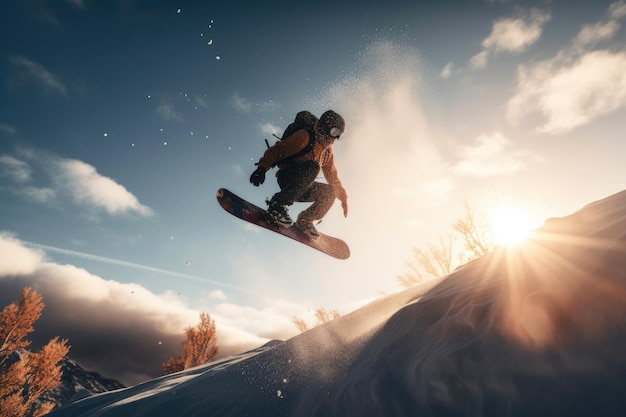 Saltador de snowboard con IA generativa